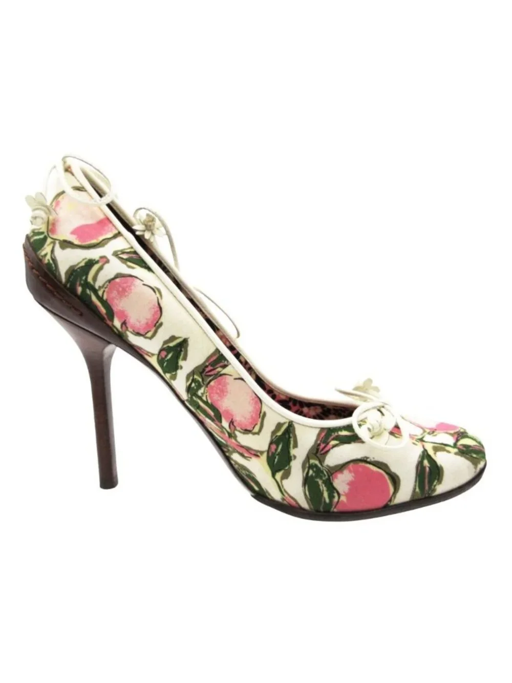 Louis Vuitton Pumps Multicolor Flower Print Almond Toe High Heels White